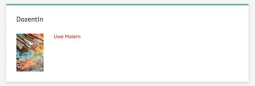 Screenshot DozentIn Sektion in Kurs-Details