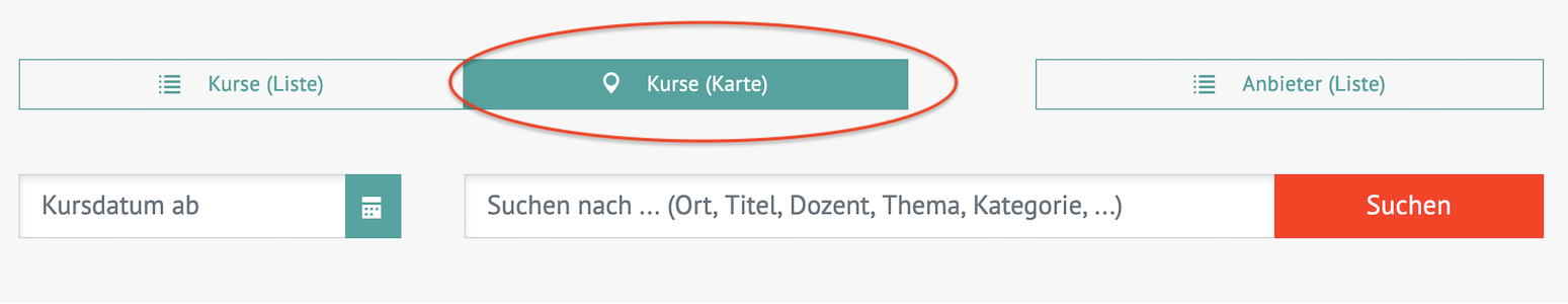 Kurse Karte - Selektion