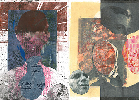 zwei Lithografiebeispiele von Peter Hinrichs